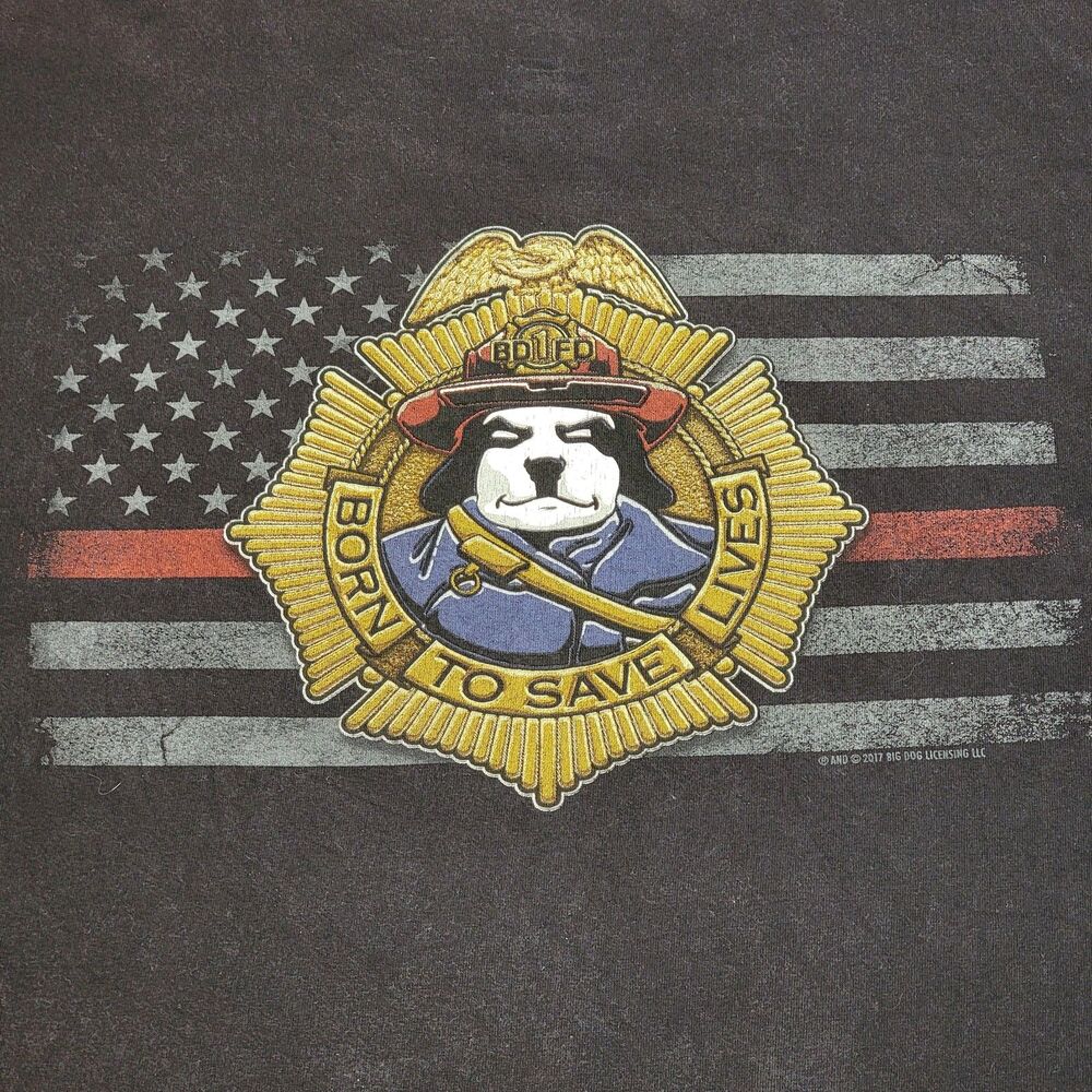 Hanes Big Dogs Graphic SS Tee "Born To Save Lives" Black - Size 4XL